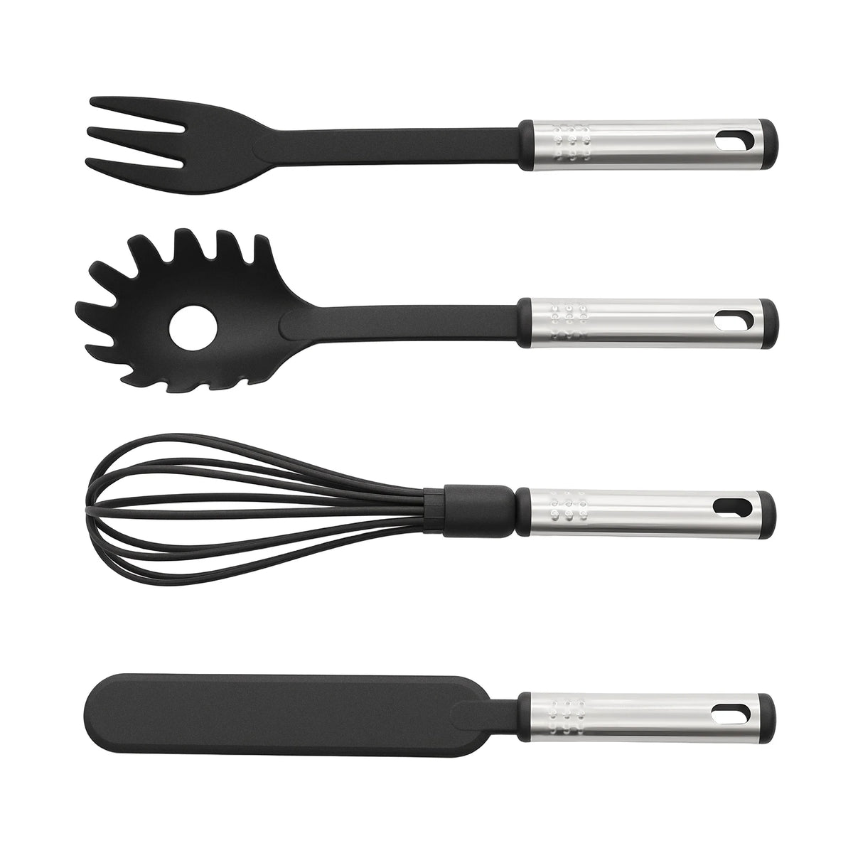 40-teiliges Küchenutensilien-Set, Nylon-Edelstahl, Kochutensilien mit Spatel, Wender, Schöpfkelle, hitzebeständig, kratzfest
