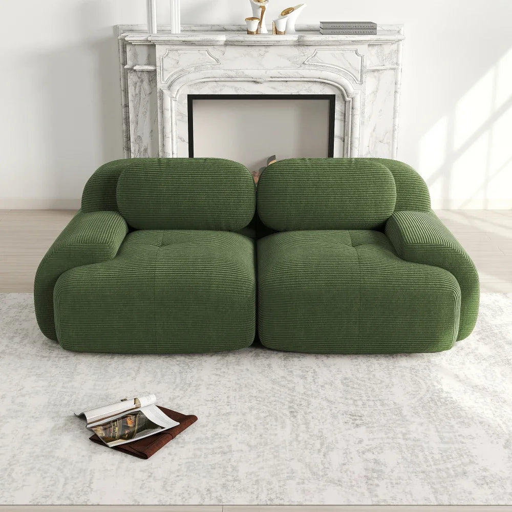 82'' Loveseat-Sofa mit gebogenen Armlehnen und rutschfester Unterseite, hochelastischer Polsterung, geeignet für Wohnzimmer, Schlafzimmer