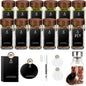 Quadratisches Gewürzglas mit Akazienholzdeckel, 120 ml, Gewürzgläser-Set mit Etiketten, BPA-frei