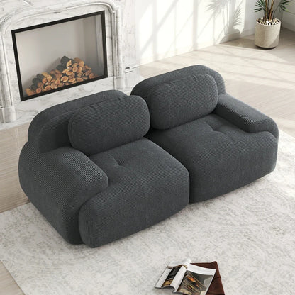 82'' Loveseat-Sofa mit gebogenen Armlehnen und rutschfester Unterseite, hochelastischer Polsterung, geeignet für Wohnzimmer, Schlafzimmer