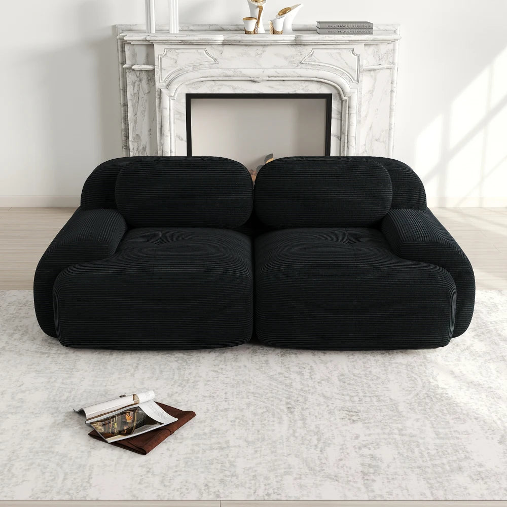82'' Loveseat-Sofa mit gebogenen Armlehnen und rutschfester Unterseite, hochelastischer Polsterung, geeignet für Wohnzimmer, Schlafzimmer