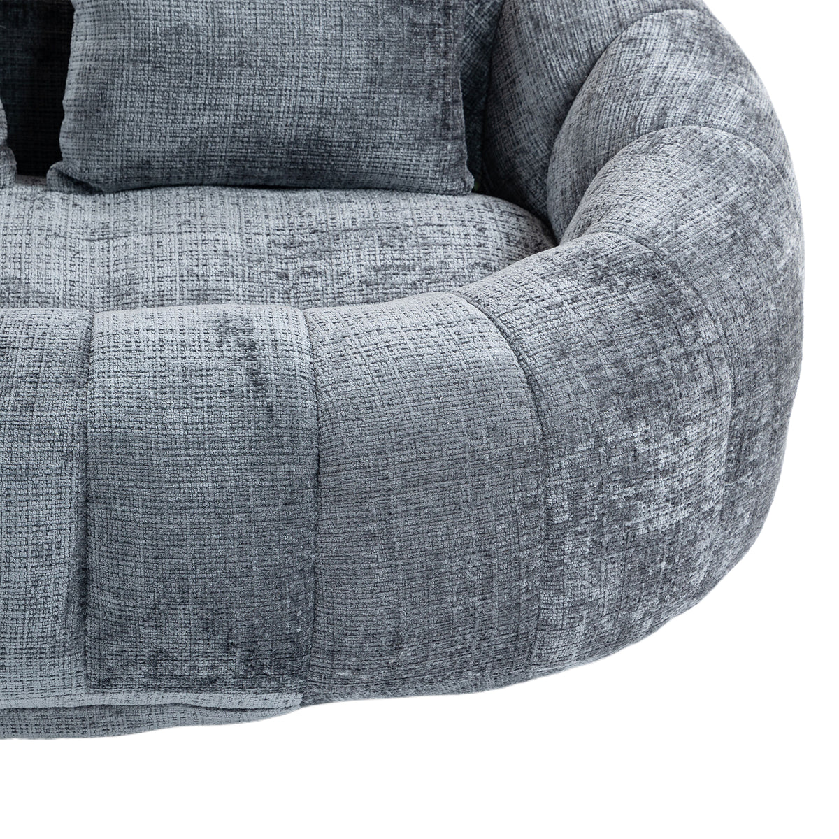 Sitzsack-Sofa aus Chenille in Grau – gemütlicher Loungesessel für Erwachsene und Kinder