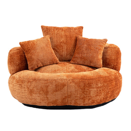 Sitzsack-Sessel mit hoher Rückenlehne – Lazy Sofa Chenille | Für Drinnen & Draußen | Orange