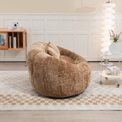 Sitzsacksofa aus Chenille, Relaxsessel mit hoher Rückenlehne, weich und komfortabel, kaffeebraun