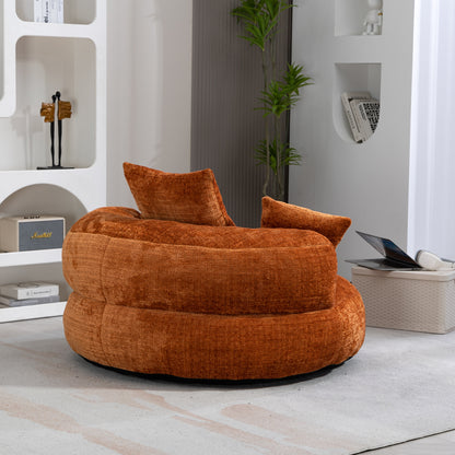 Sitzsack-Sessel mit hoher Rückenlehne – Lazy Sofa Chenille | Für Drinnen & Draußen | Orange