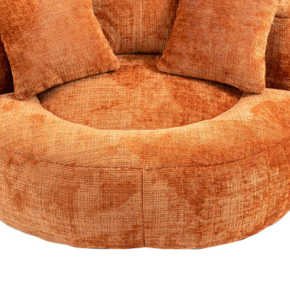 Sitzsack-Sessel mit hoher Rückenlehne – Lazy Sofa Chenille | Für Drinnen & Draußen | Orange