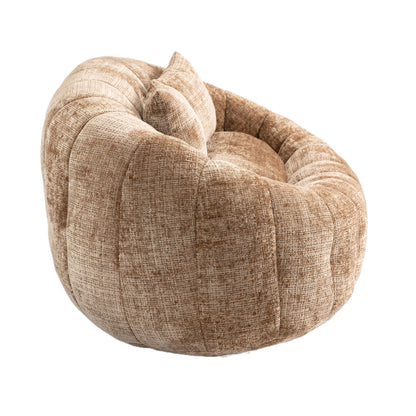 Sitzsacksofa aus Chenille, Relaxsessel mit hoher Rückenlehne, weich und komfortabel, kaffeebraun