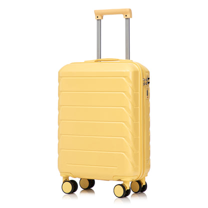 14/19 Zoll 2-teiliges ABS-Kofferset mit Zahlenschloss und 14-Zoll-Kosmetiktasche, Gelb