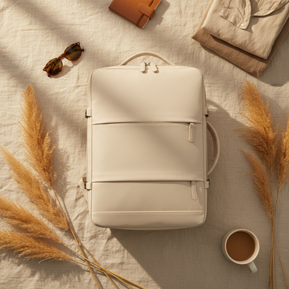 Beige Rucksack – Lifestyle Hintergrund