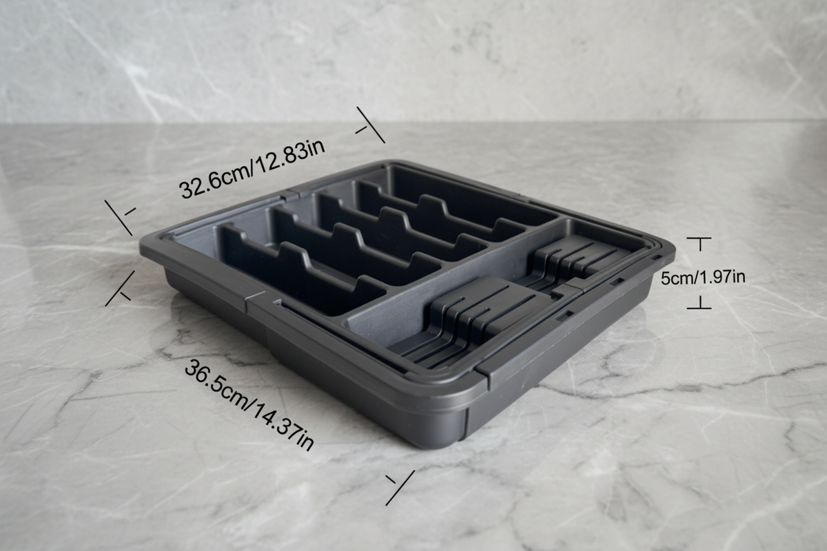 Besteck-Organizer – Marmor-Hintergrund