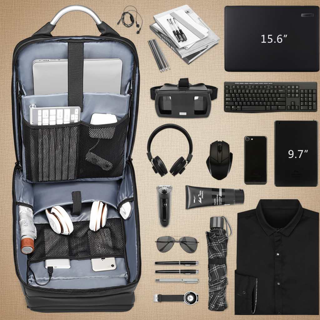 Business Rucksack Flatlay