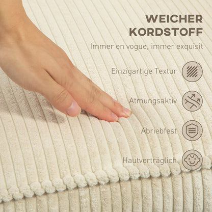 Drehbarer Relaxsessel mit Fußhocker in Beige für Wohnzimmer, Schlafzimmer und Homeoffice