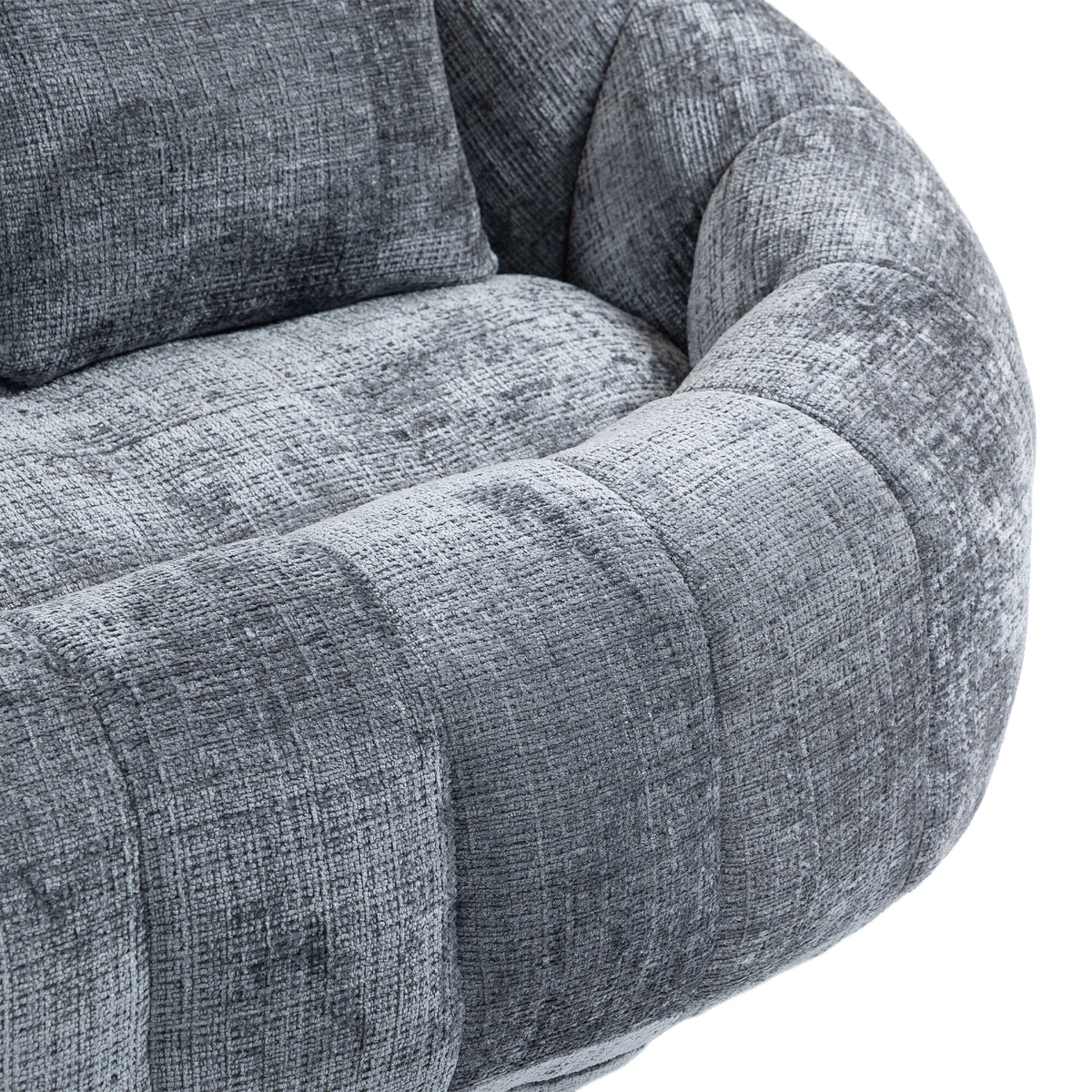 Sitzsack-Sofa aus Chenille in Grau – gemütlicher Loungesessel für Erwachsene und Kinder