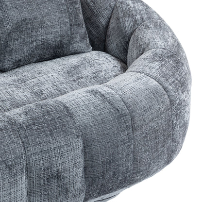 Sitzsack-Sofa aus Chenille in Grau – gemütlicher Loungesessel für Erwachsene und Kinder