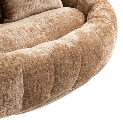 Sitzsacksofa aus Chenille, Relaxsessel mit hoher Rückenlehne, weich und komfortabel, kaffeebraun