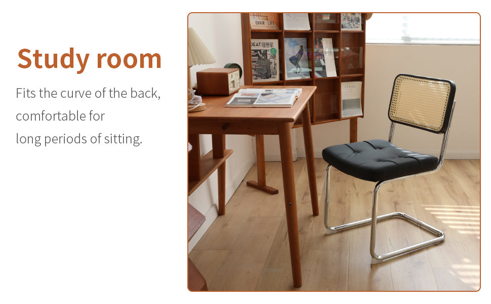 2er-Set Esszimmerstühle aus Kunstleder mit Chrombeinen, moderne Stühle im Mid-Century-Stil für Esszimmer, Wohnzimmer und Küche