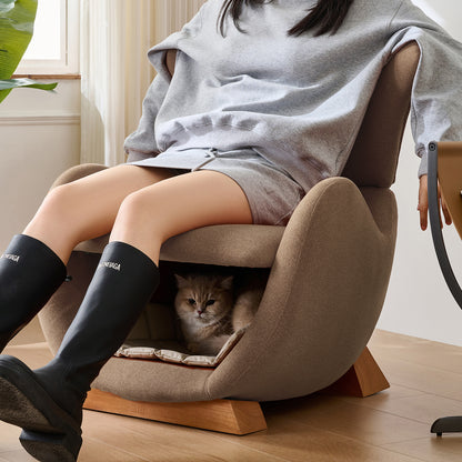 Designer-Loungesessel in Walhai-Optik mit Haustierhöhle, Braun