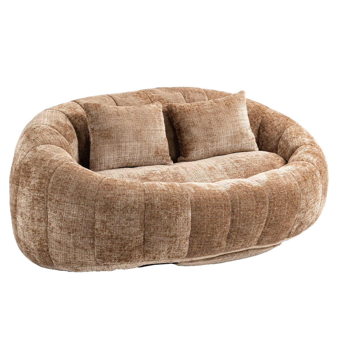 Sitzsacksofa aus Chenille, Relaxsessel mit hoher Rückenlehne, weich und komfortabel, kaffeebraun