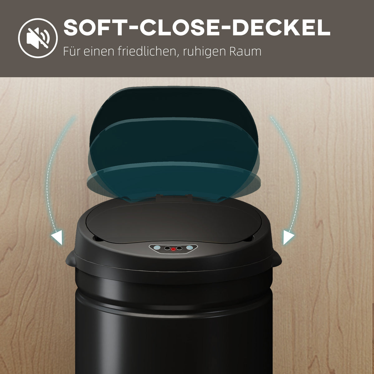 30 Liter Sensor-Mülleimer mit Soft-Close-Funktion – Berührungsfreier Edelstahl-Abfalleimer für die Küche