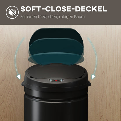 30 Liter Sensor-Mülleimer mit Soft-Close-Funktion – Berührungsfreier Edelstahl-Abfalleimer für die Küche