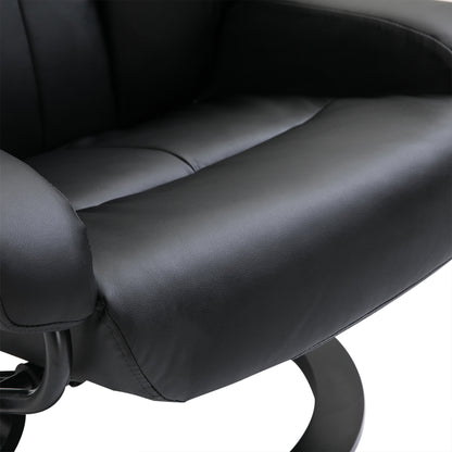 Massagesessel mit Fußhocker – 10 Vibrationspunkte, 145° verstellbare Rückenlehne, Schwarz