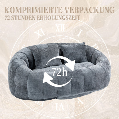 Sitzsack-Sofa aus Chenille in Grau – gemütlicher Loungesessel für Erwachsene und Kinder