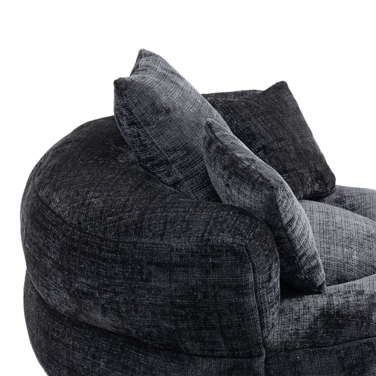 Lazy Sofa – Komfort-Lounger mit hoher Rückenlehne, Bean-Bag-Sessel mit drei Kissen für Erwachsene und Kinder, In- & Outdoor, Gaming-Sessel für Schlafzimmer und Büro (Schwarz, Chenille)