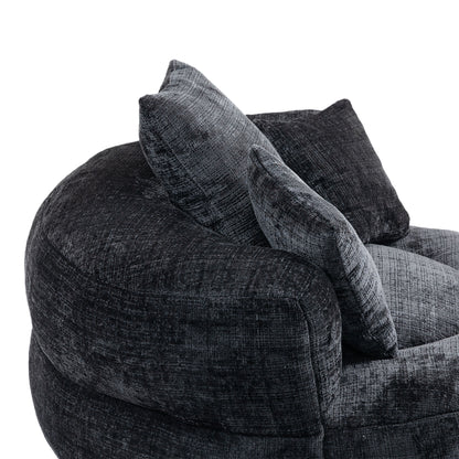 Lazy Sofa – Komfort-Lounger mit hoher Rückenlehne, Bean-Bag-Sessel mit drei Kissen für Erwachsene und Kinder, In- & Outdoor, Gaming-Sessel für Schlafzimmer und Büro (Schwarz, Chenille)