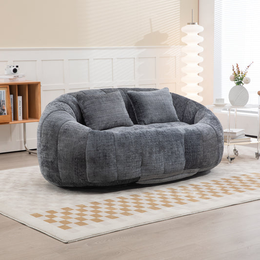 Sitzsack-Sofa aus Chenille in Grau – gemütlicher Loungesessel für Erwachsene und Kinder