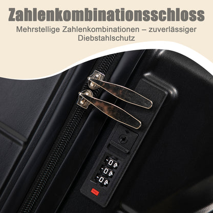 4-teiliges ABS-Kofferset 14/19/24/28 Zoll – Schwarz