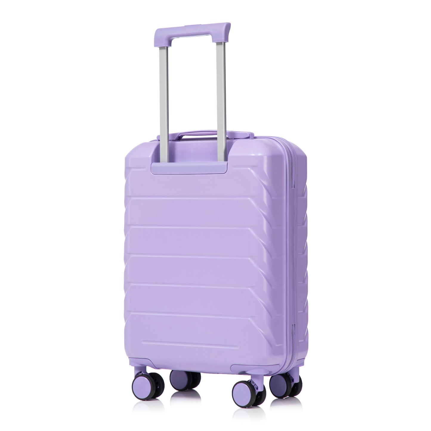 2-teiliges ABS-Kofferset 14 und 19 Zoll mit Zahlenschloss und 14-Zoll-Kosmetiktasche, Blau/Lila