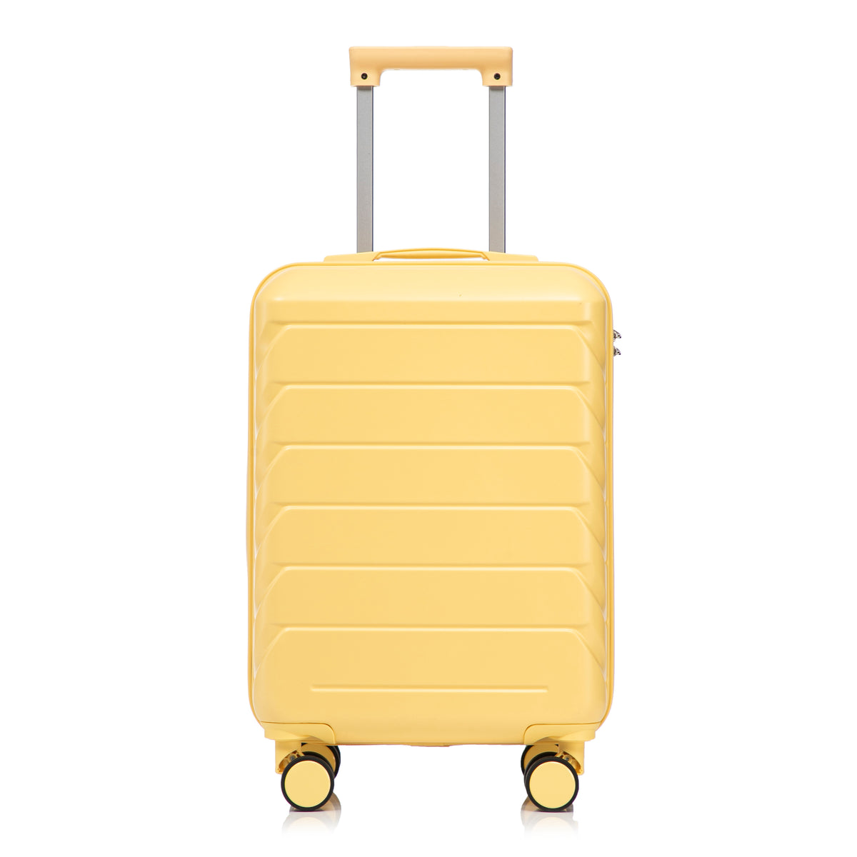 14/19 Zoll 2-teiliges ABS-Kofferset mit Zahlenschloss und 14-Zoll-Kosmetiktasche, Gelb