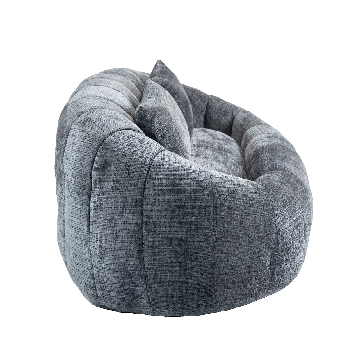 Sitzsack-Sofa aus Chenille in Grau – gemütlicher Loungesessel für Erwachsene und Kinder