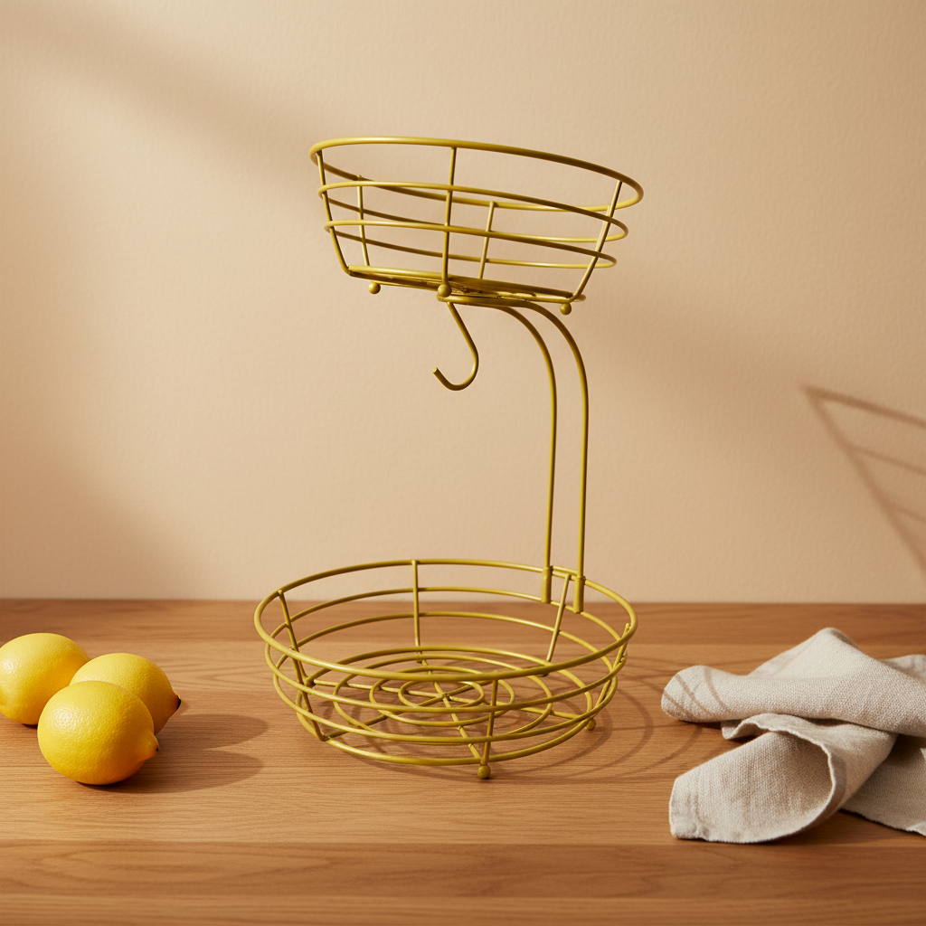 Goldener Obstkorb – warmer Hintergrund