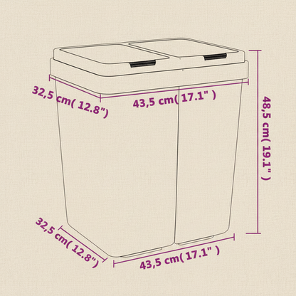 Duo-Mülleimer 2 × 25 L
