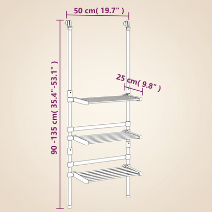 3-stöckiger Wäschetrockner aus Aluminium