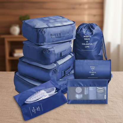 8-teiliges Reise-Organizer-Set – Packwürfel für Koffer | Kleidung, Unterwäsche, Schuhe & mehr