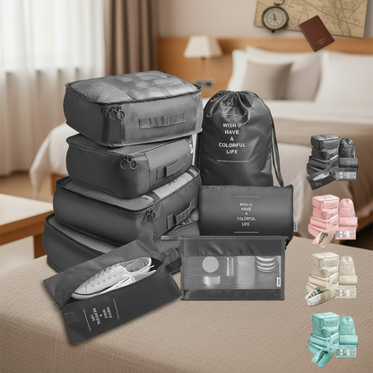 8-teiliges Reise-Organizer-Set – Packwürfel für Koffer | Kleidung, Unterwäsche, Schuhe & mehr