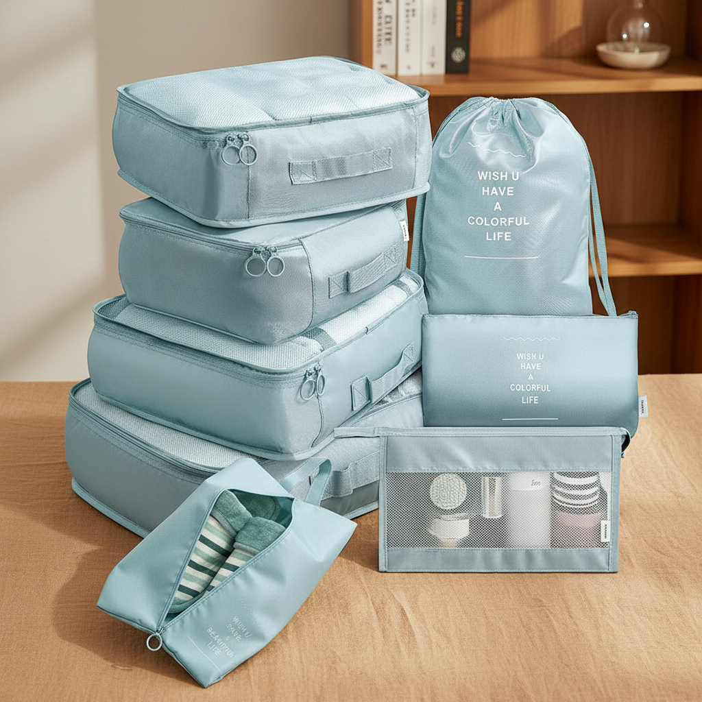 8-teiliges Reise-Organizer-Set – Packwürfel für Koffer | Kleidung, Unterwäsche, Schuhe & mehr