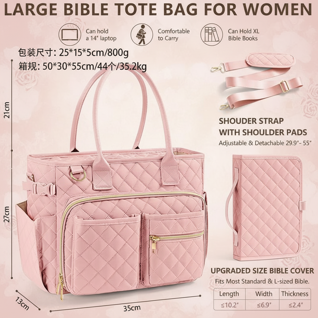 Pink Tragetasche – mit Maßen
