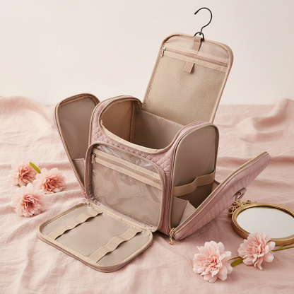 Rosa Reisetasche – Blumen-Hintergrund