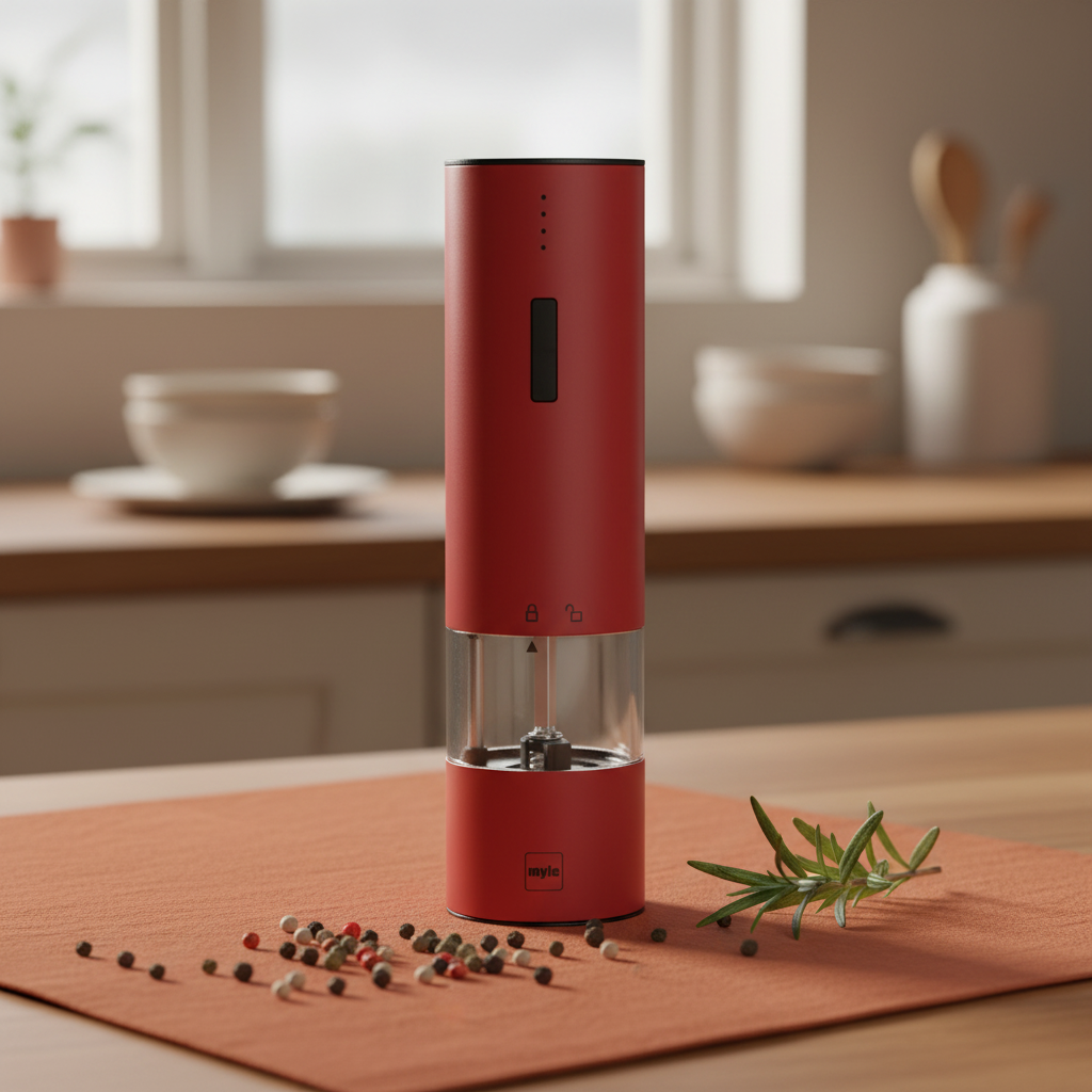 Rote Pfeffermühle – Warme Terrakotta