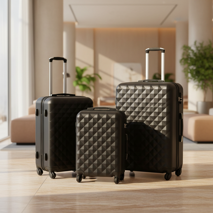 Hartschalen-Trolley-Set 3-teilig aus ABS – 4 Rollen 360° | S/M/L | 7 Farben | Koffer-Set für Reise & Urlaub