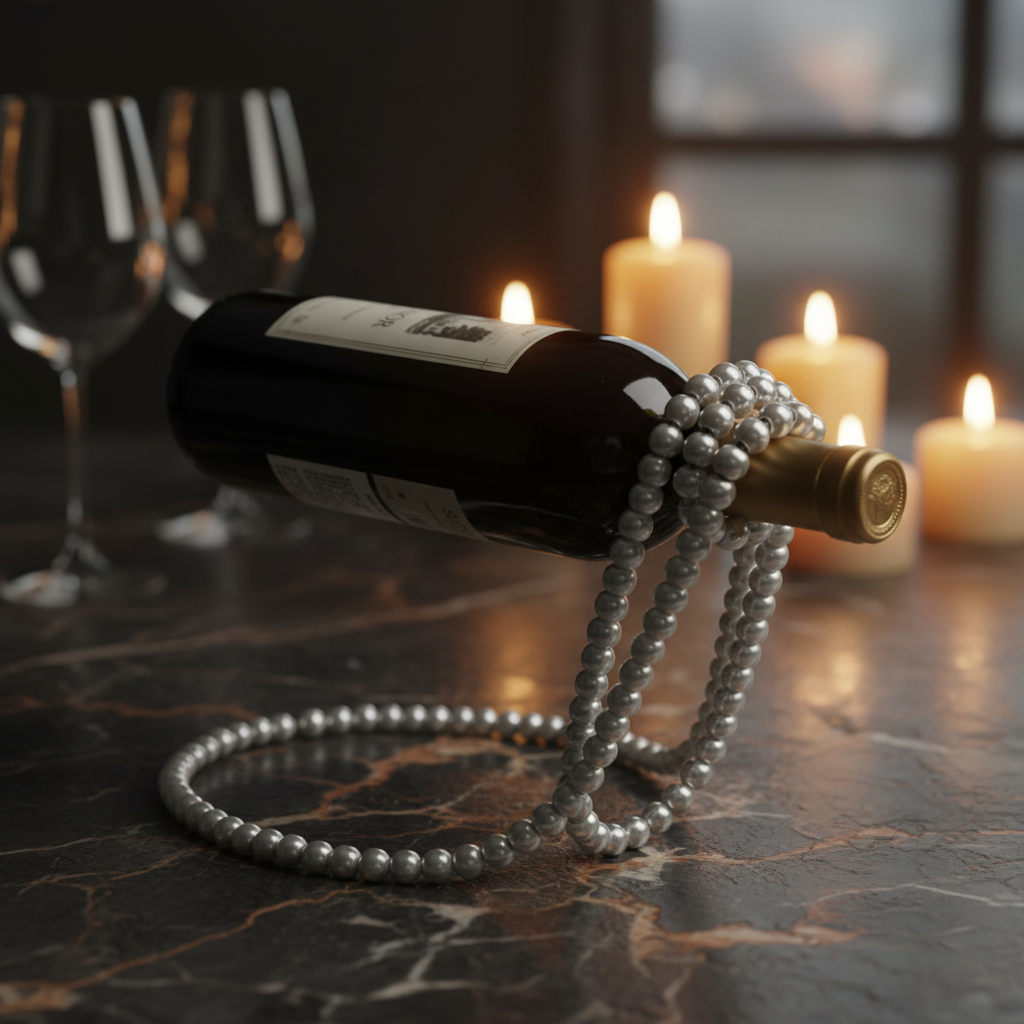 Silberne Perlen Weinregal – Lifestyle