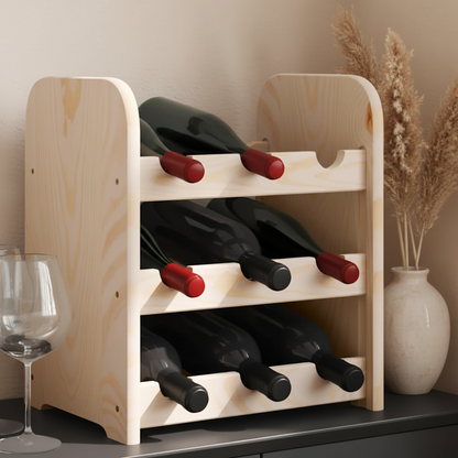 Weinregal aus massiver Kiefer